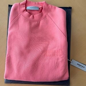 MENS XXS FEAR OF GOD ESSENTIALS HOODIE CORAL STYLE #192SU222042F BNWT